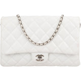 Chanel Quilted Caviar Leather Palladium Single Flap Shoulder Bag