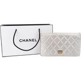 Chanel Silver Metallic Quilted Lambskin 2.55 Reissue Flap Wallet