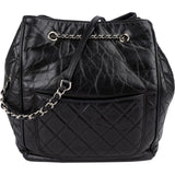 Chanel Quilted Calfskin CC Chain Drawstring Bucket Shoulder Bag