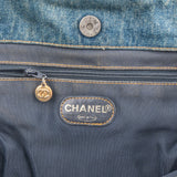 Chanel Denim CC Tortoise Handle Tote Handbag