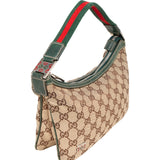 [🔄️B09 / F12] Gucci Monogram GG Canvas Web Pochette Shoulder Bag - vintageandkickz
