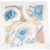 Chanel Watercolor Floral Print Silk 90 Scarf Tuch