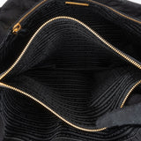 Prada Tessuto Nylon Patent Leather Handle Tote Shoulder Bag