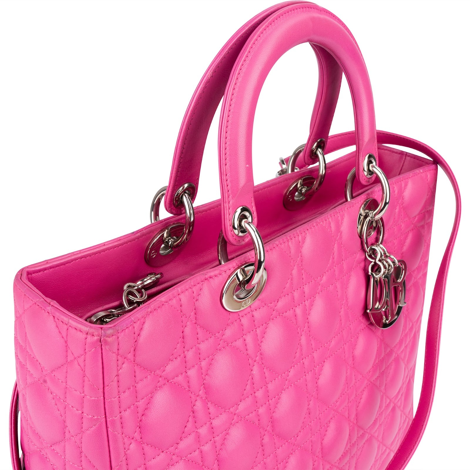 Christian Dior Quilted Lambskin Lady Dior Handbag - vintageandkickz