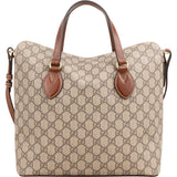 Gucci Monogram GG Supreme Canvas Linea A Foldover Tote Handbag