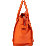 Céline Orange Grained Leather Luggage Handbag