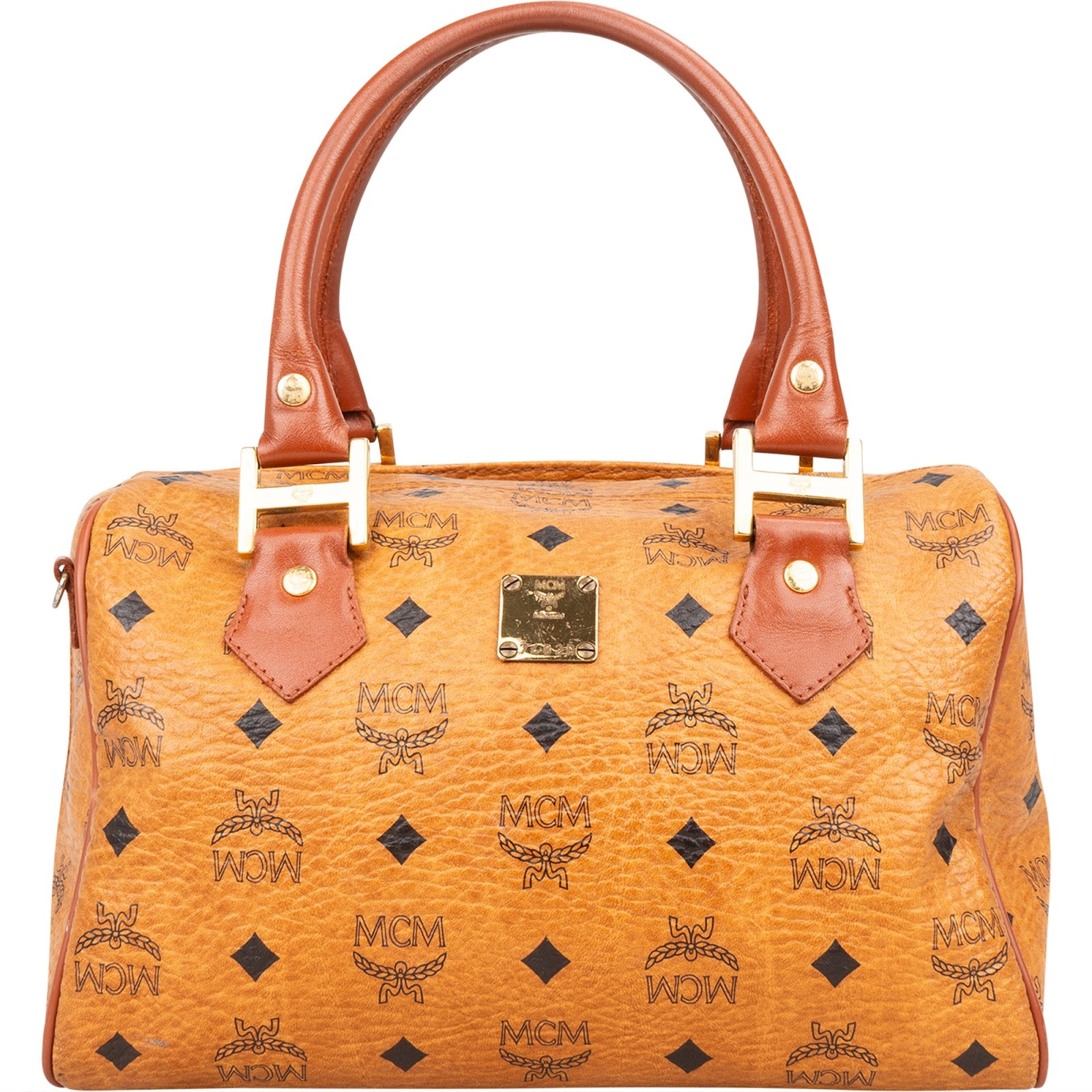 [🔄️B07 / F45] MCM Monogram Visetos Boston Bag Handbag - vintageandkickz