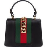 Gucci Black Leather Sylvie Sherry Line Handbag