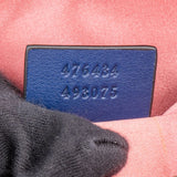 Gucci Blue Leather Velvet GG Marmont Matelassé Belt Bag