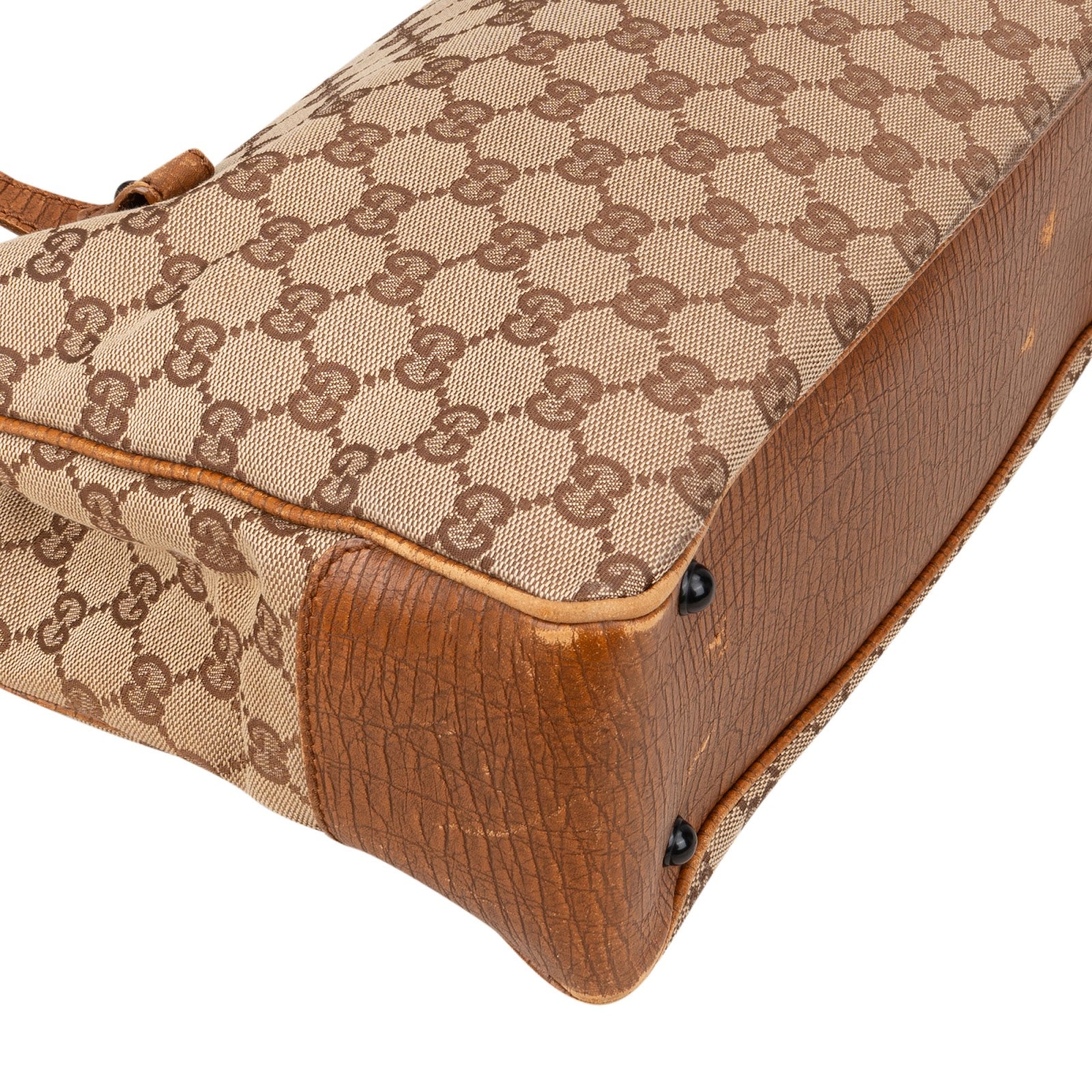 Gucci Monogram GG Bamboo Handbag - vintageandkickz