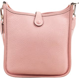 Hermès Rose Sakura Clemence Leather Mini Evelyne 16 Crossbody Bag