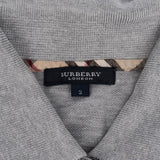 Burberry Grey Cotton Equestrian Knight Emblem Women Polo Shirt (2)