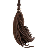 Yves Saint Laurent Brown Suede Fringe Crossbody Bag