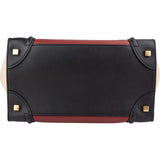 Celine Suede Bicolor Leather Luggage Handbag