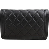 Chanel Quilted Caviar Leather Boy Wallet On Chain Crossbody Bag