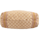 Gucci Monogram GG Canvas Metallic Web Large Tote Handbag