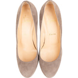 Christian Louboutin Taupe Leather Suede Simple Pumps (38,5)