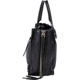 Balenciaga Black Grained Leather Small City Side Zip Tote Handbag