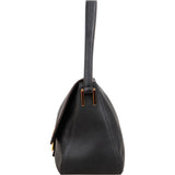 Fendi Black Leather Mamma Baguette Shoulder Bag