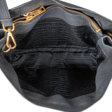 Prada Black Vitello Daino Leather Large Tote Handbag