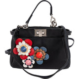 Fendi Leather Flowerland Micro Peekaboo Handbag