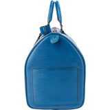Louis Vuitton Blue Epi Leather Keepall 45 Travel Bag