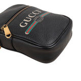 Gucci Pebbled Leather Vintage Emblem Small Crossbody Bag