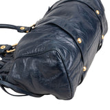 Miu Miu Vitello Lux Leather Drawstring Satchel Handbag