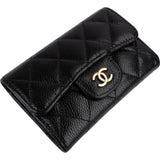 Chanel Quilted Caviar Classic Flap Card Holder Wallet