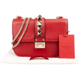 Valentino Garavani Red Leather Rockstud Small Crossbody Bag