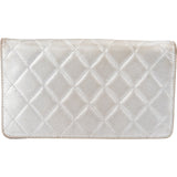 Chanel Silver Metallic Quilted Lambskin 2.55 Reissue Flap Wallet