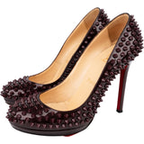 Christian Louboutin Burgundy Patent Leather Alti Spikes Pumps (38)
