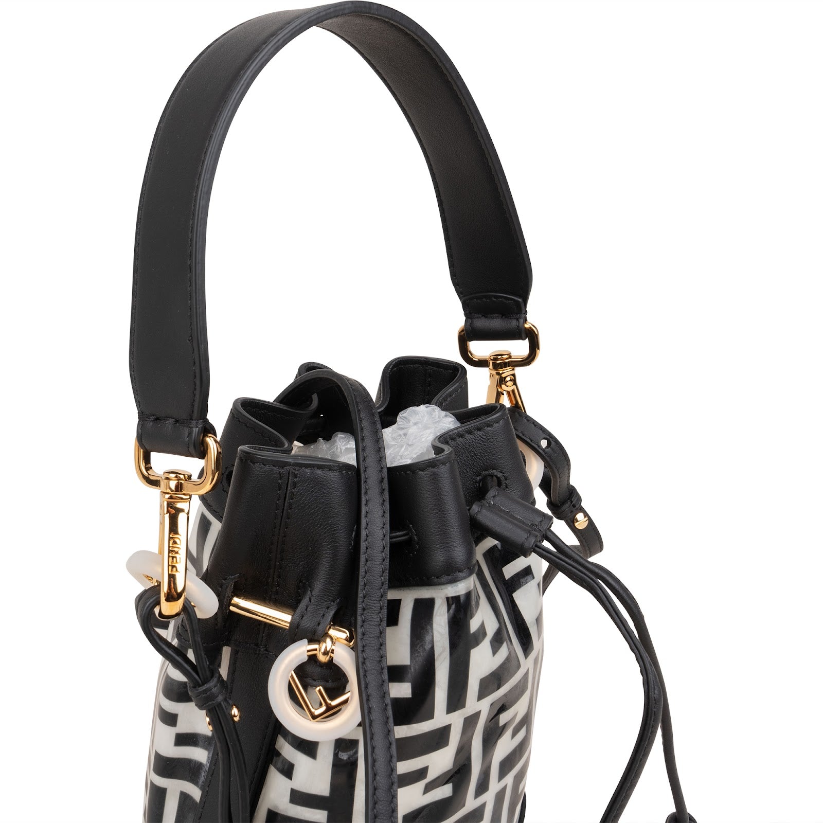 Fendi Monogram FF Mini Mon Tresor Bucket Shoulder Bag - vintageandkickz