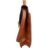 Celine Grained Leather Double Ring Clasp Briefcase Crossbody Handbag