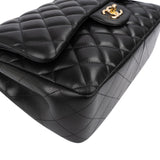 Chanel Quilted Lambskin Jumbo Double Flap Crossbody Bag
