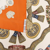 Hermès Les Tambours Silk Carre 90 Scarf Tuch