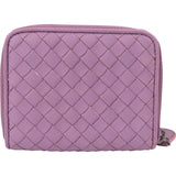 Bottega Veneta Purple Intrecciato Leather Small Zip Around Wallet