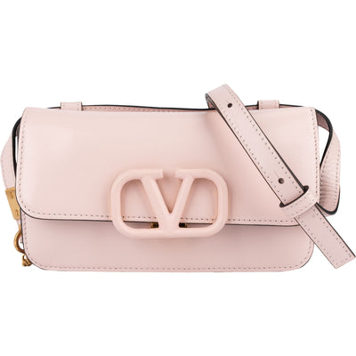 Valentino Garavani Pink Leather Vlogo Crossbody Bag