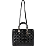 Christian Dior Patent Cannage Leather Large Lady Dior Handbag