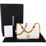 Chanel Quilted Lambskin Single Flap Chain Charms Single Flap Crossbody Handbag