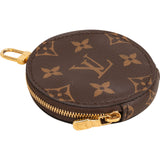 Louis Vuitton Monogram Canvas Round Coin Purse Wallet Bag Charm