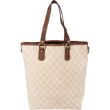 Gucci Monogram GG Beige Canvas Tote Shoulder Bag
