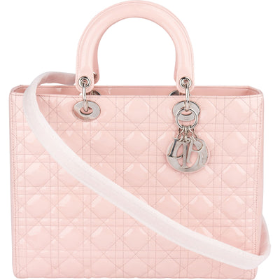 Christian Dior Quilted Patent Leather Lady Dior Handbag xx neuwertig - vintageandkickz