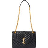 Saint Laurent Grain De Poudre Embossed Leather Envelope Crossbody Bag