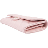 Chanel Pink Quilted Caviar Leather Classic Long Flap Wallet