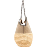 Stella McCartney Shaggy Deer Raffia Falabella Tote Basket Shoulder Bag