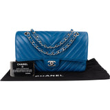 Chanel Quilted Chevron Lambskin Classic Medium Double Flap Shoulder Bag