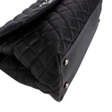 Chanel Quilted Caviar Leather Palladium Coco Handle Single Flap Handbag