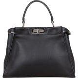 Fendi Black Leather Peekaboo Handbag
