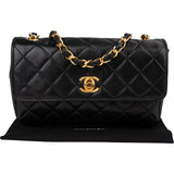 Chanel Quilted Lambskin Small 24K Gold Single Flap Crossbody Bag